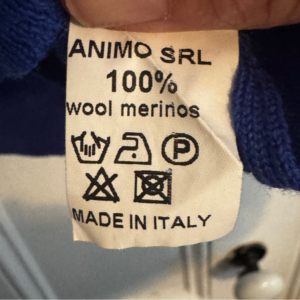 Animo Blue Merino Wool Equestrian V-Neck Sweater - Picture 4 of 7